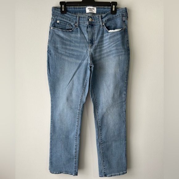 Levi Denizen Blue Straight Leg Mid-rise Slim Jeans women’s Sz 32 - Picture 1 of 7